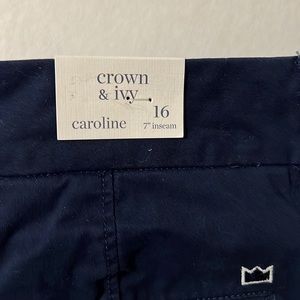 NWT Crown and Ivy size 16 Carolina navy blue shorts